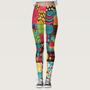 Leggings Patrón de línea psicodélica de las ondas de Groove