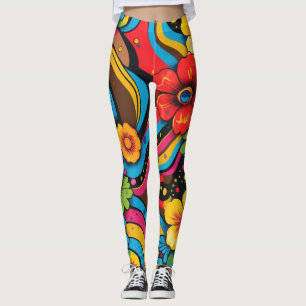 Leggings Patrón de línea psicodélica de las ondas de Groove