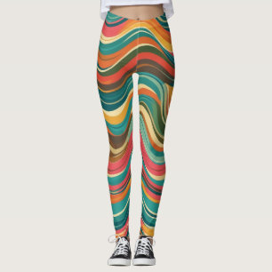Leggings Patrón de línea psicodélica de las ondas de Groove