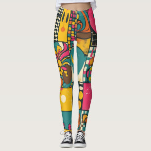 Leggings Patrón de línea psicodélica de las ondas de Groove