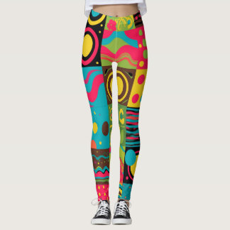 Leggings Patrón de línea psicodélica de las ondas de Groove