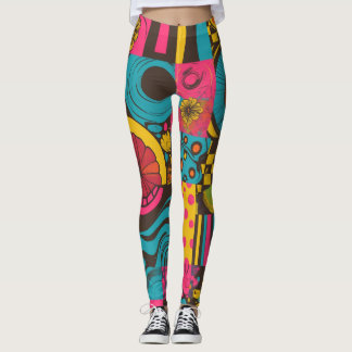 Leggings Patrón de línea psicodélica de las ondas de Groove