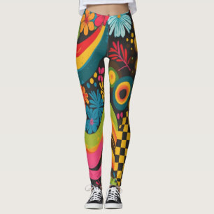 Leggings Patrón de línea psicodélica de las ondas de Groove