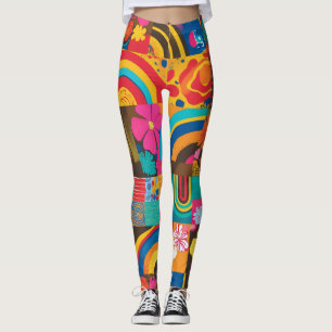 Leggings Patrón de línea psicodélica de las ondas de Groove