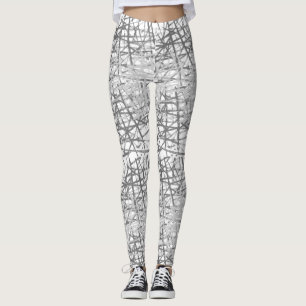 Leggings Patrón de líneas 2 tonos con BG blanco