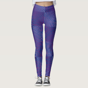 Leggings Patrón de líneas de degradado 02 BG azul rosado