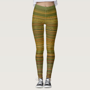 Leggings patrón de líneas horizontales continuas verdes