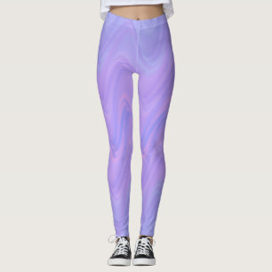 Leggings Patrón de Líneas Onduladas Rosa Púrpura