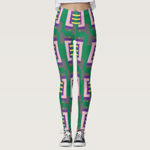 Leggings Patrón de líneas triples abstractas con puntos