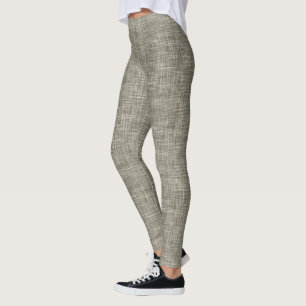 Leggings Patrón de lino tweed marrón