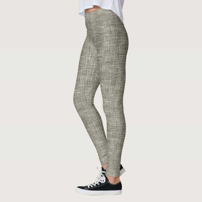 Leggings Patrón de lino tweed marrón (Izquierda)