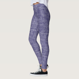 Leggings Patrón de lino tweed navy