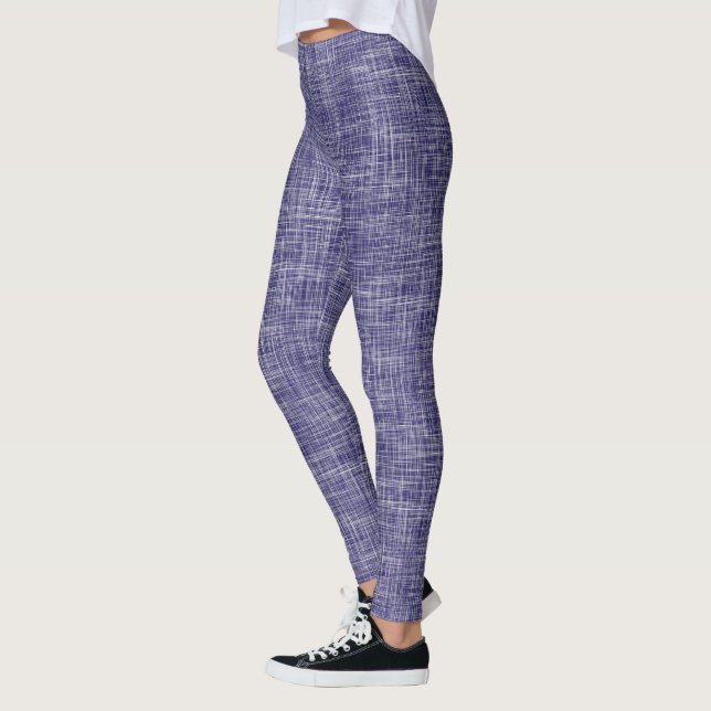 Leggings Patrón de lino tweed navy (Izquierda)