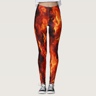 Leggings Patrón de llama de fuego