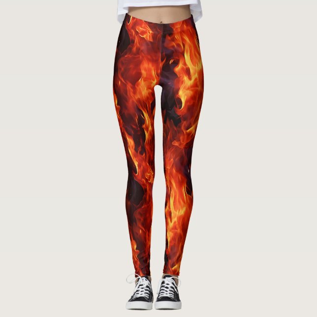 Leggings Patrón de llama de fuego (Anverso)