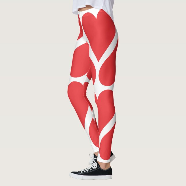 Leggings Patrón de los corazones rojos (Izquierda)