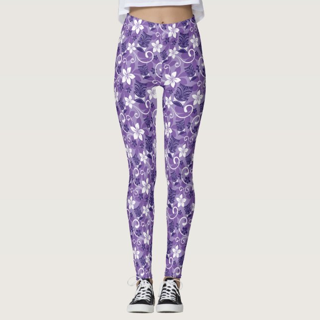 LEGGINGS PATRÓN DE LUAU TIKI (PURPLE) (Anverso)