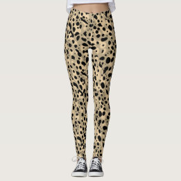 Leggings Patrón de lugares de leopardo de Sepia marrón abst