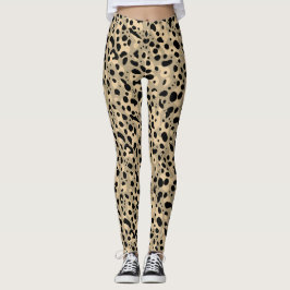 Leggings Patrón de lugares de leopardo de Sepia marrón abst