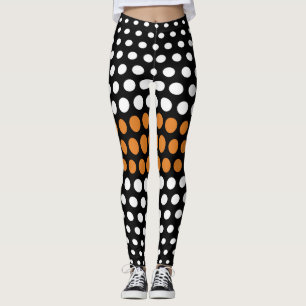 Leggings Patrón de lunares blanco y bronce
