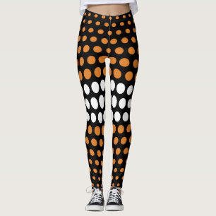Leggings Patrón de lunares de bronce y blanco