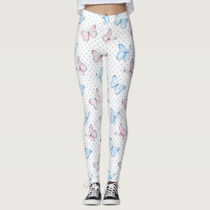 Leggings patrón de lunares de mariposa de acuarela