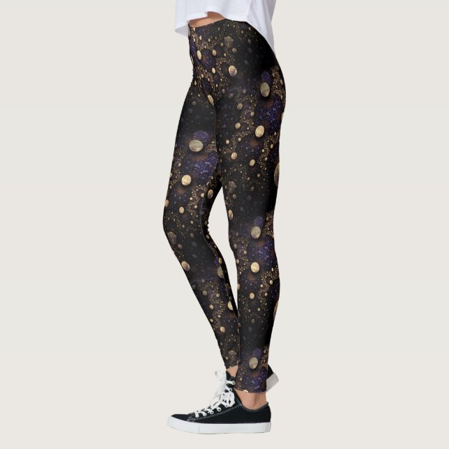Leggings Patrón de lunas fractales galaxiales (Izquierda)