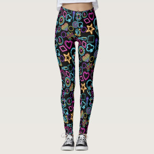 Leggings Patrón de luz neón 01x4 de la época de la cosecha 