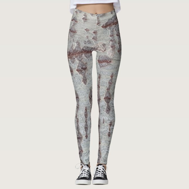 Leggings Patrón de madera de corteza (Anverso)