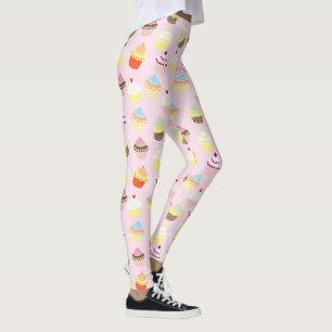 Leggings Patrón de magdalena rosa