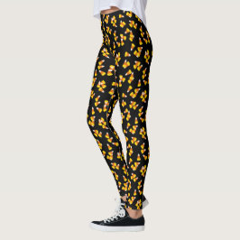 Leggings Patrón de maíz dulce de Halloween