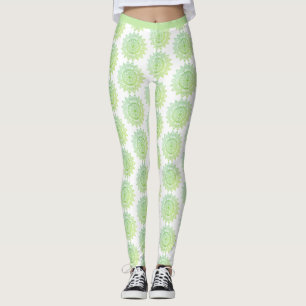 Leggings Patrón de manala de oro verde lindo Bonito elegant