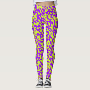 Leggings Patrón de mancha de impresión de animal púrpura y 