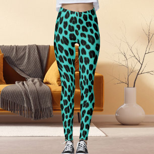 Leggings Patrón de manchas azules y negras Estampado safari