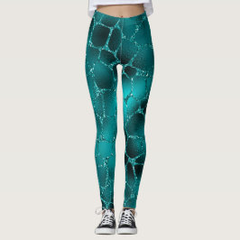 Leggings Patrón de manchas de jirafa con brillo glamour en 