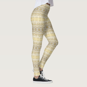 Leggings Patrón de Mandala Amarillo Dorado