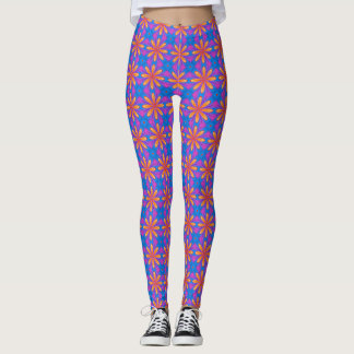 Leggings Patrón de Mandala azul y Naranja - 8.30.22