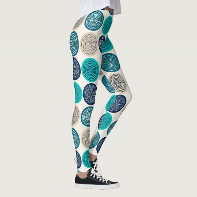 Leggings Patrón de mandala de círculos escandinavos 1 (Derecha)