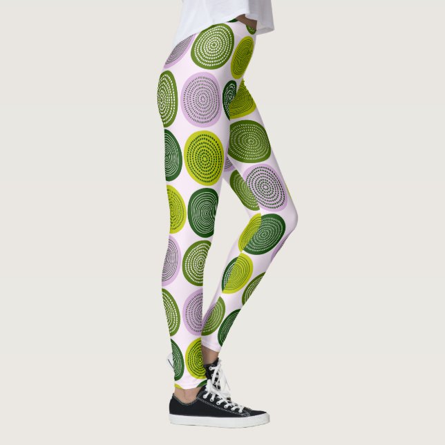 Leggings Patrón de mandala de círculos escandinavos 2 (Derecha)