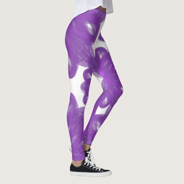 Leggings Patrón de Mandala de Flor Violeta (Derecha)