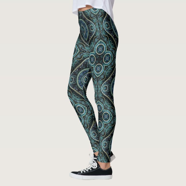 Leggings Patrón de Mandala de Grand Royal Julian Fractal (Izquierda)