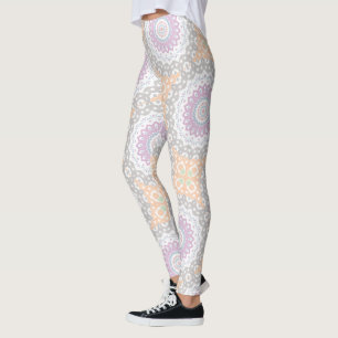 Leggings Patrón de Mandala de Primavera Pastel en Simetría