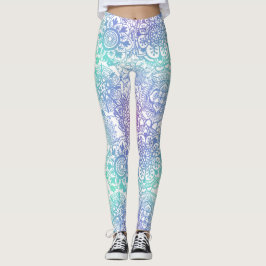 Leggings Patrón de Mandala del Pastel Ombre Boho