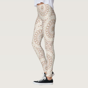 Leggings Patrón de Mandala Geométrico de Tonos Terrosos