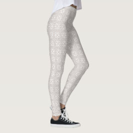Leggings Patrón de Mandala gris y blanco