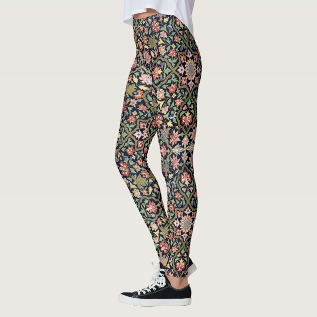 Leggings Patrón de Mandala indio con flores de cosecha colo (Izquierda)