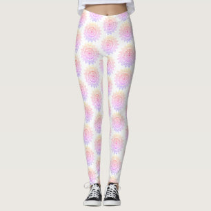 Leggings Patrón de mandala morado rosa lindo Elegante
