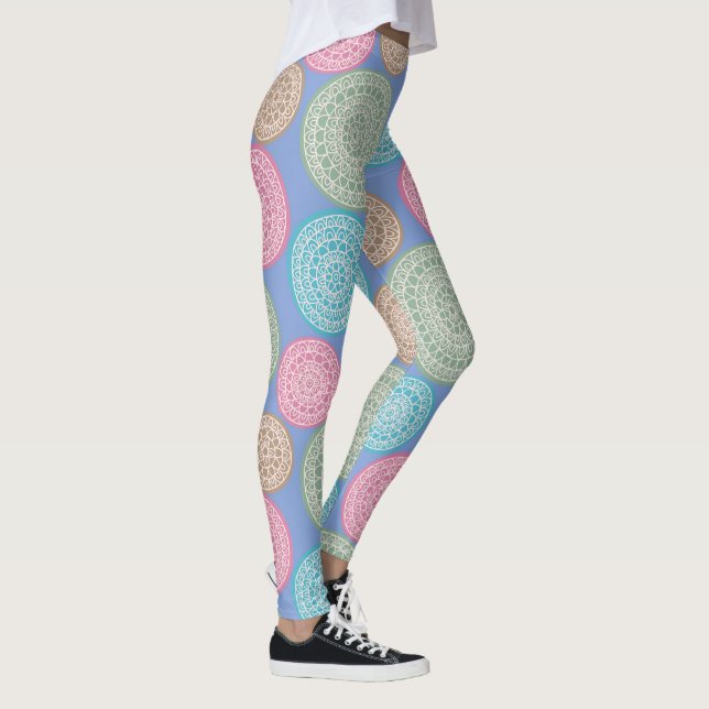 Leggings Patrón de Mandalas de flores escandinavas 1 (Derecha)