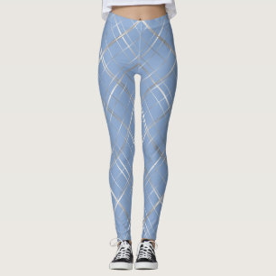 Leggings Patrón de marco metálico.b L Azul BG