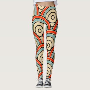 Leggings Patrón de marfil de escalas asiáticas